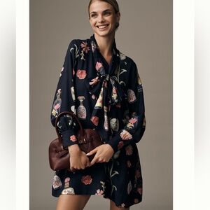 Nwt Maeve tie neck mini dress